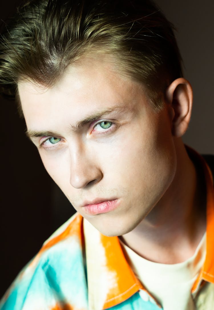 Portrait Of A Young Man With Green Eyes