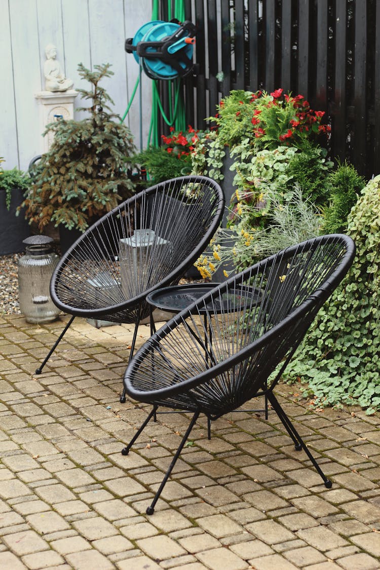 Garden Chairs Under Fence