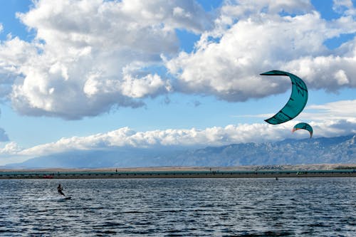 A Person Kitesurfing