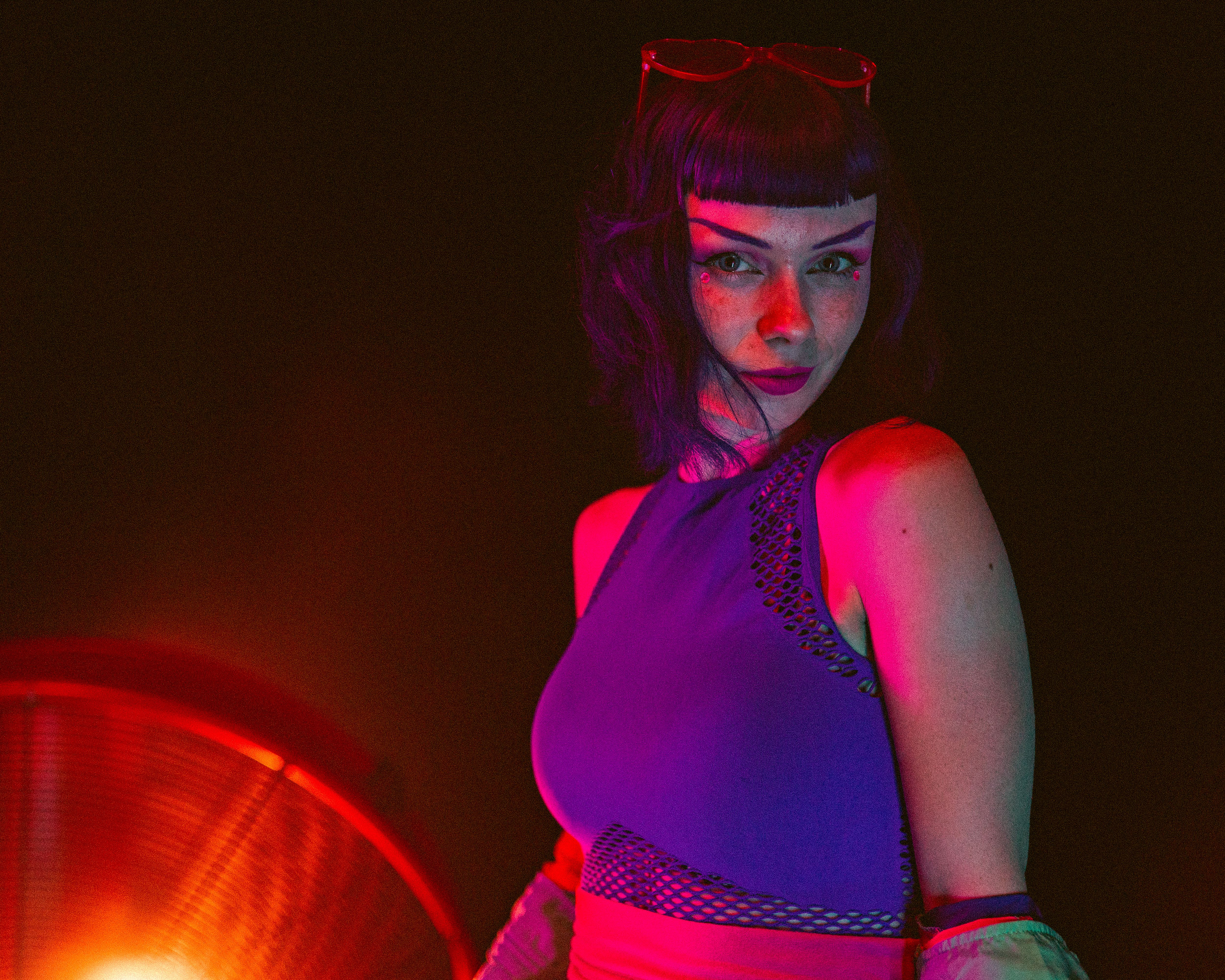 Photograph of a Woman with Purple Hair · Free Stock Photo