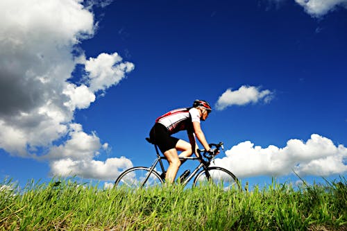 Man Riding Road Bike