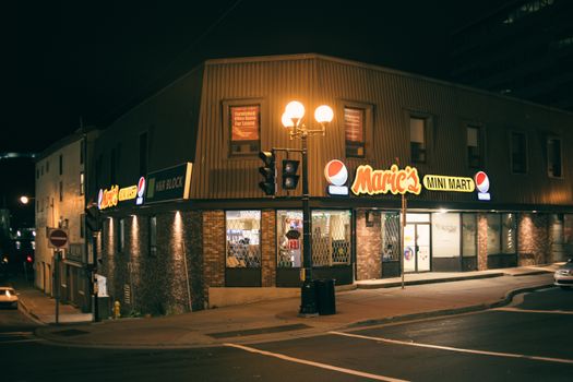 Mini Mart in a Lighted Street