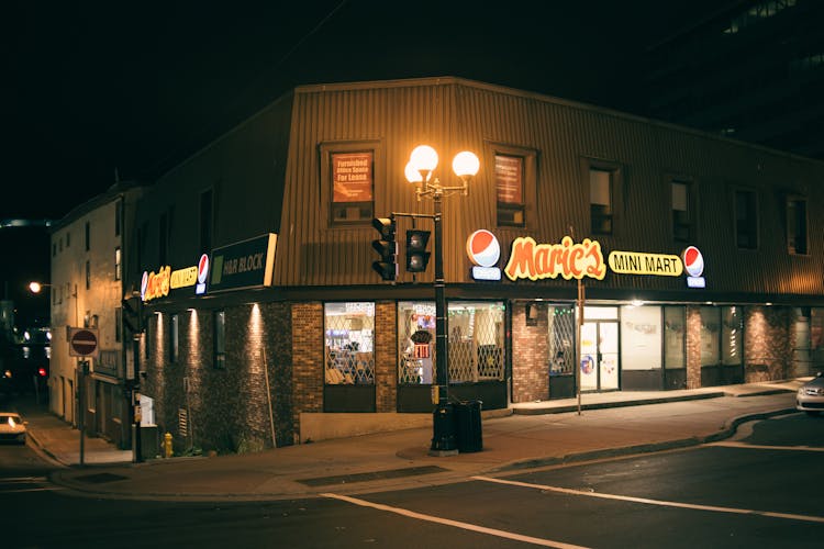 Mini Mart In A Lighted Street