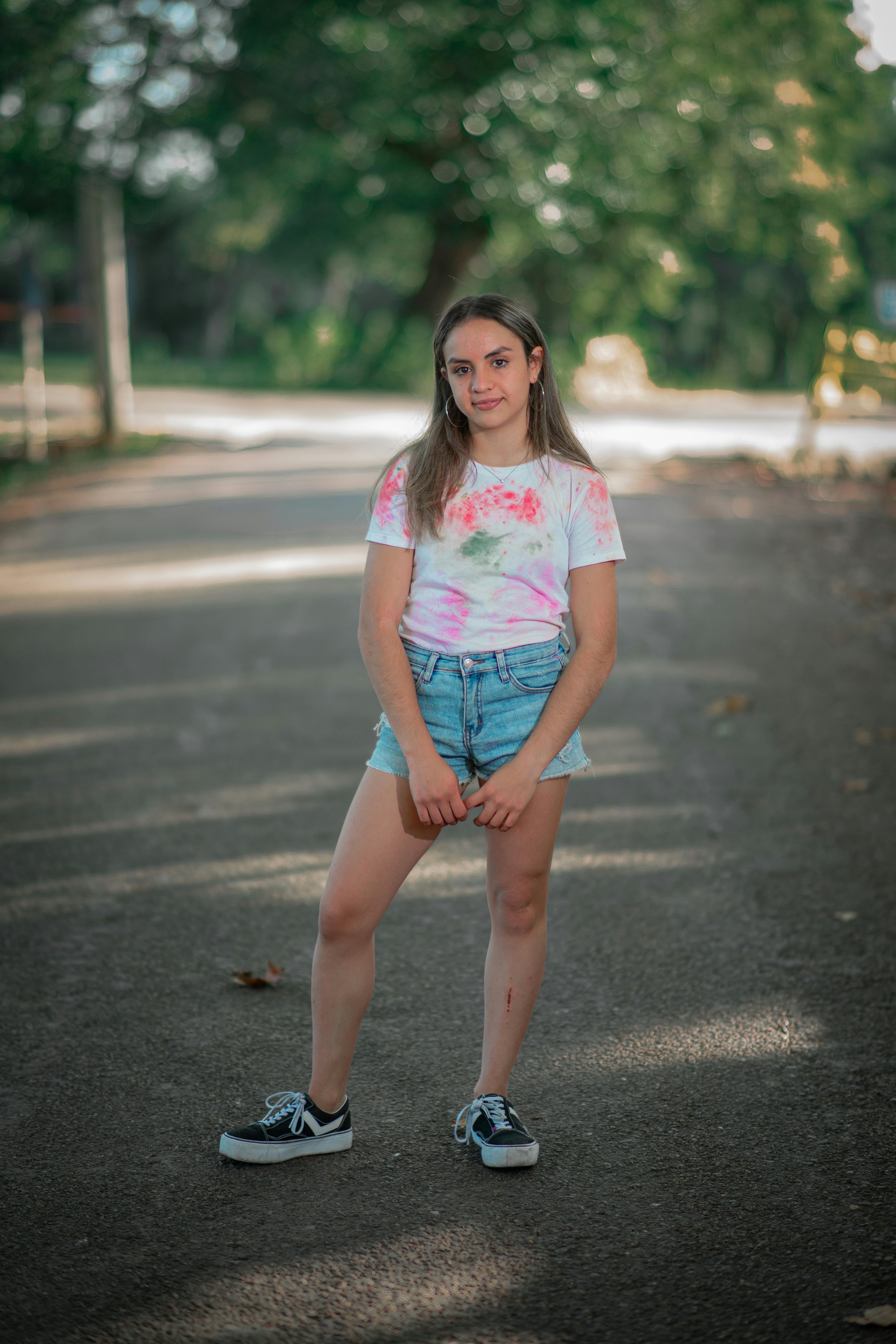 Beautiful Woman Wearing Denim Shorts · Free Stock Photo