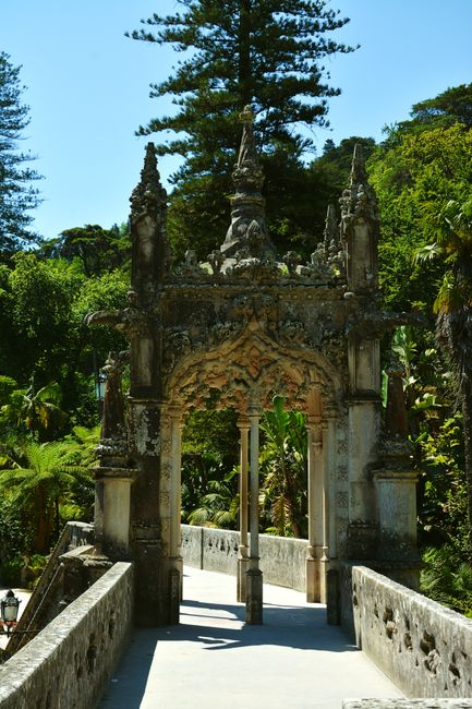 Ornate stone architecture at Quinta da Regaleira in Sintra