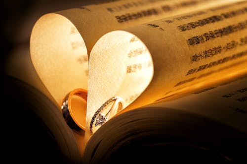 Book Pages Forming Heart Shape