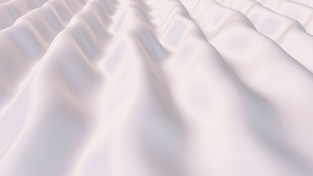 A close-up view of soft, white fabric creating waves, showcasing abstract texture and modern design.