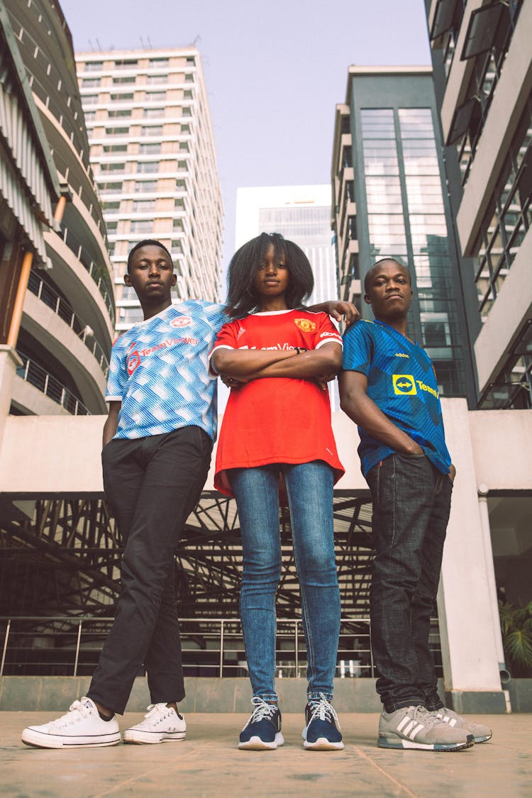 Friends Wearing Jersey Shirts