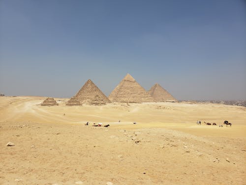 Pyramids Under Blue Sky