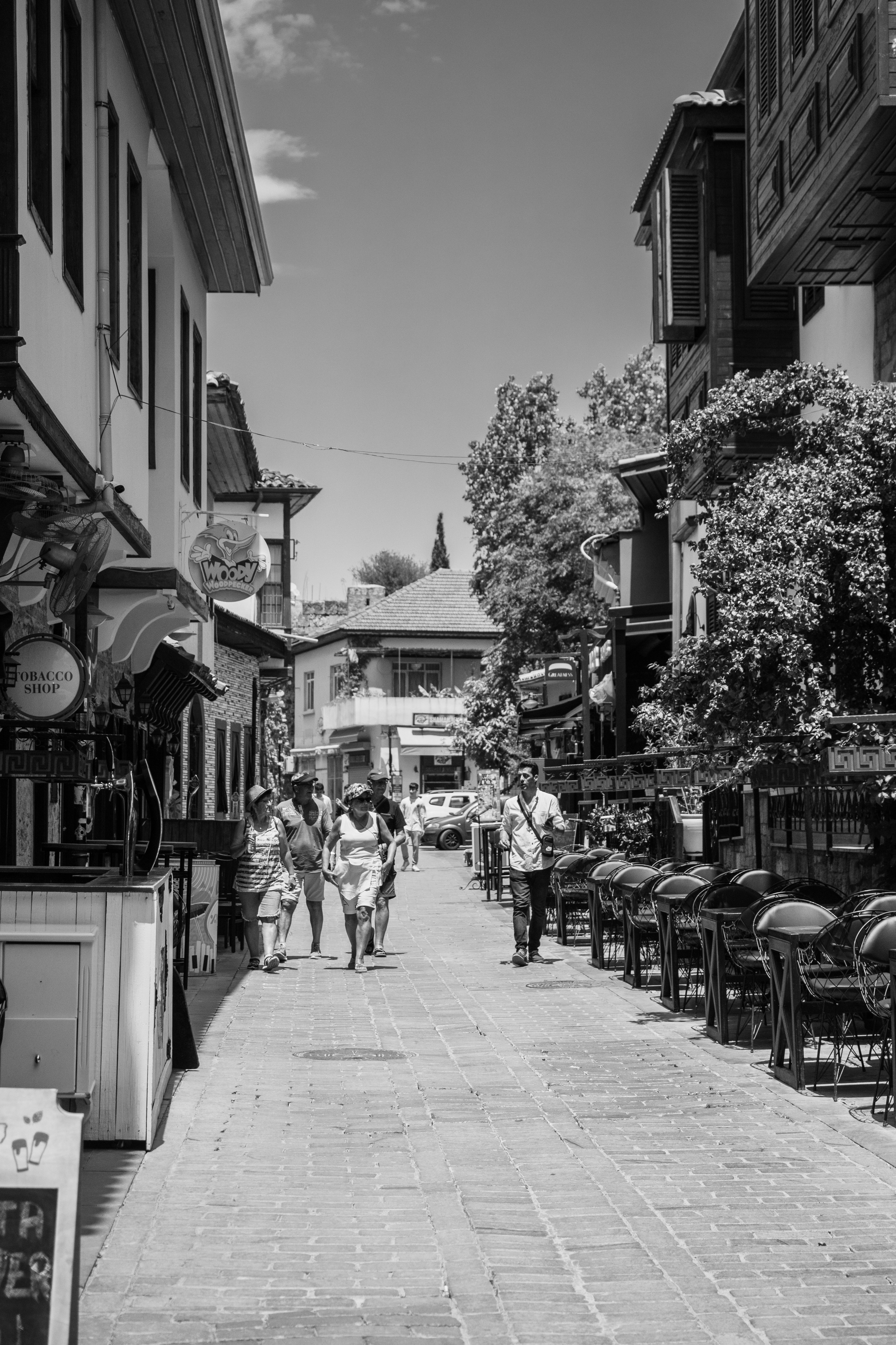 Grayscale Photo of People Walking on the Street · Free Stock Photo