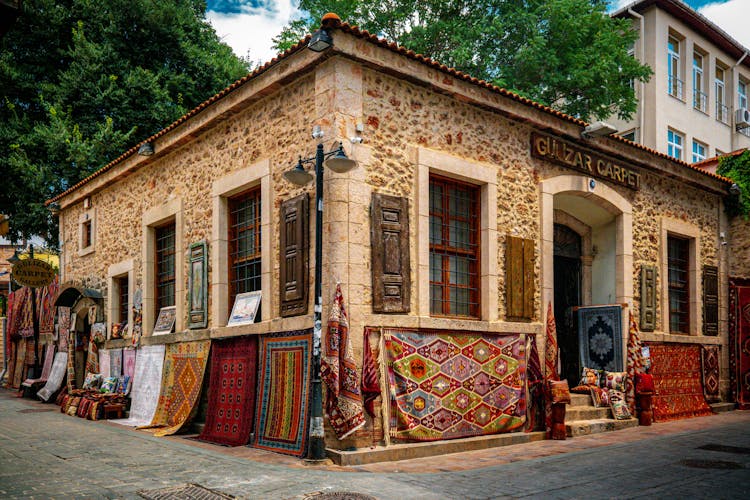 Carpets Displayed Outside A Store