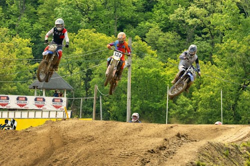 Racer Jumping Their Dirt Bikes