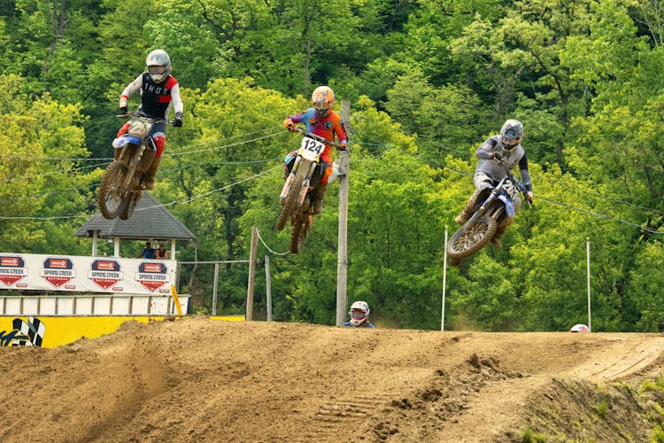 Racer Jumping Their Dirt Bikes