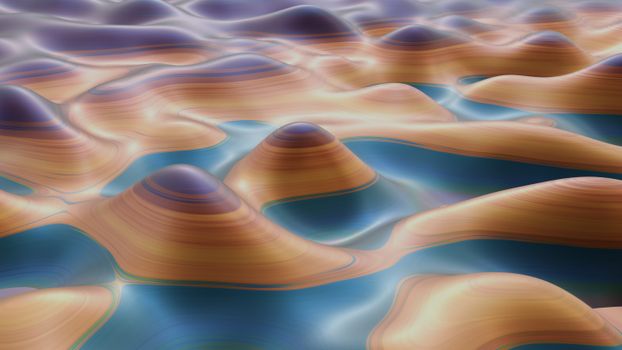 A captivating abstract representation of fluid waves with a soft, pastel color palette.