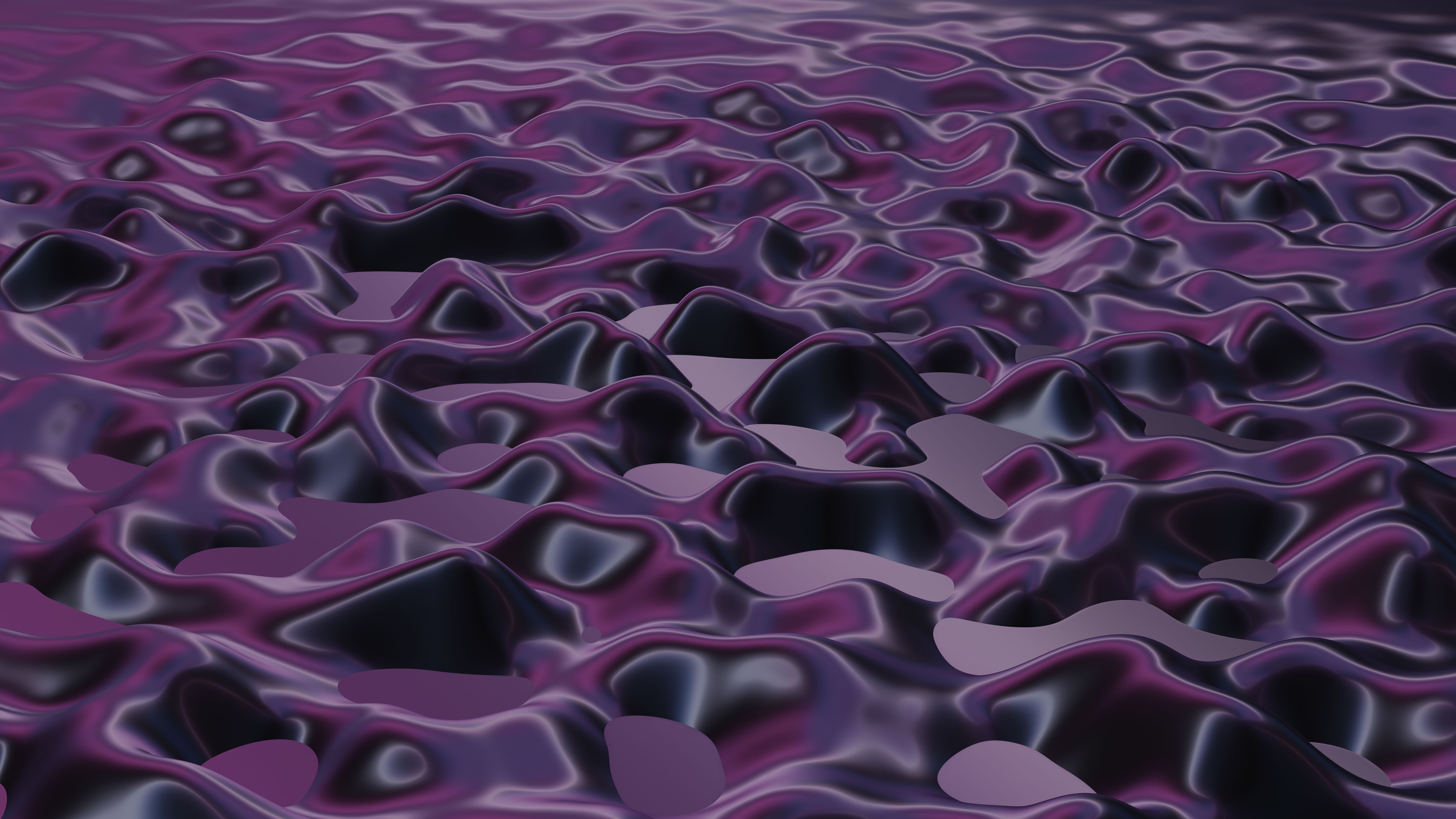 A visually striking purple 3D textured surface with abstract art rendering.