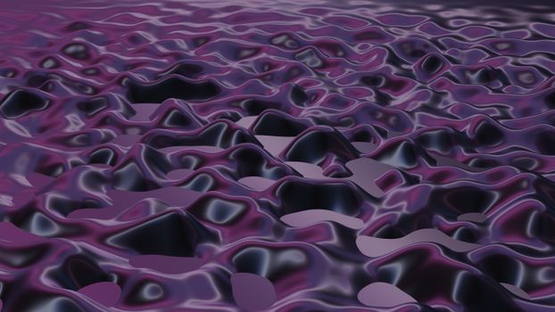 A visually striking purple 3D textured surface with abstract art rendering.