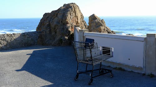 Free stock photo of alone, blue, cart