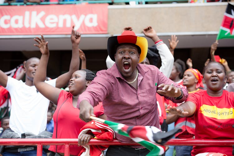 Kenyan Sport Fans Cheering