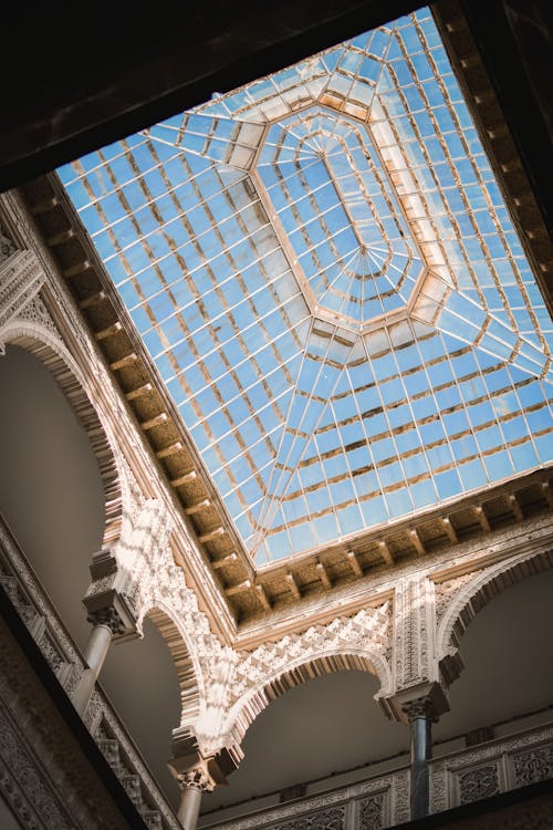 Photo of the Glass Roof in the Royal Alcazars of Seville, Spain