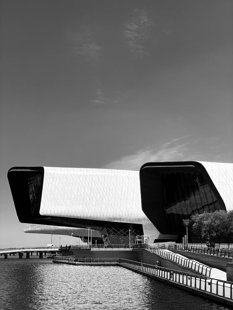 Modern Building Near Sea Bay