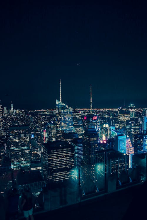 Aerial Photo of City Building During Night · Free Stock Photo