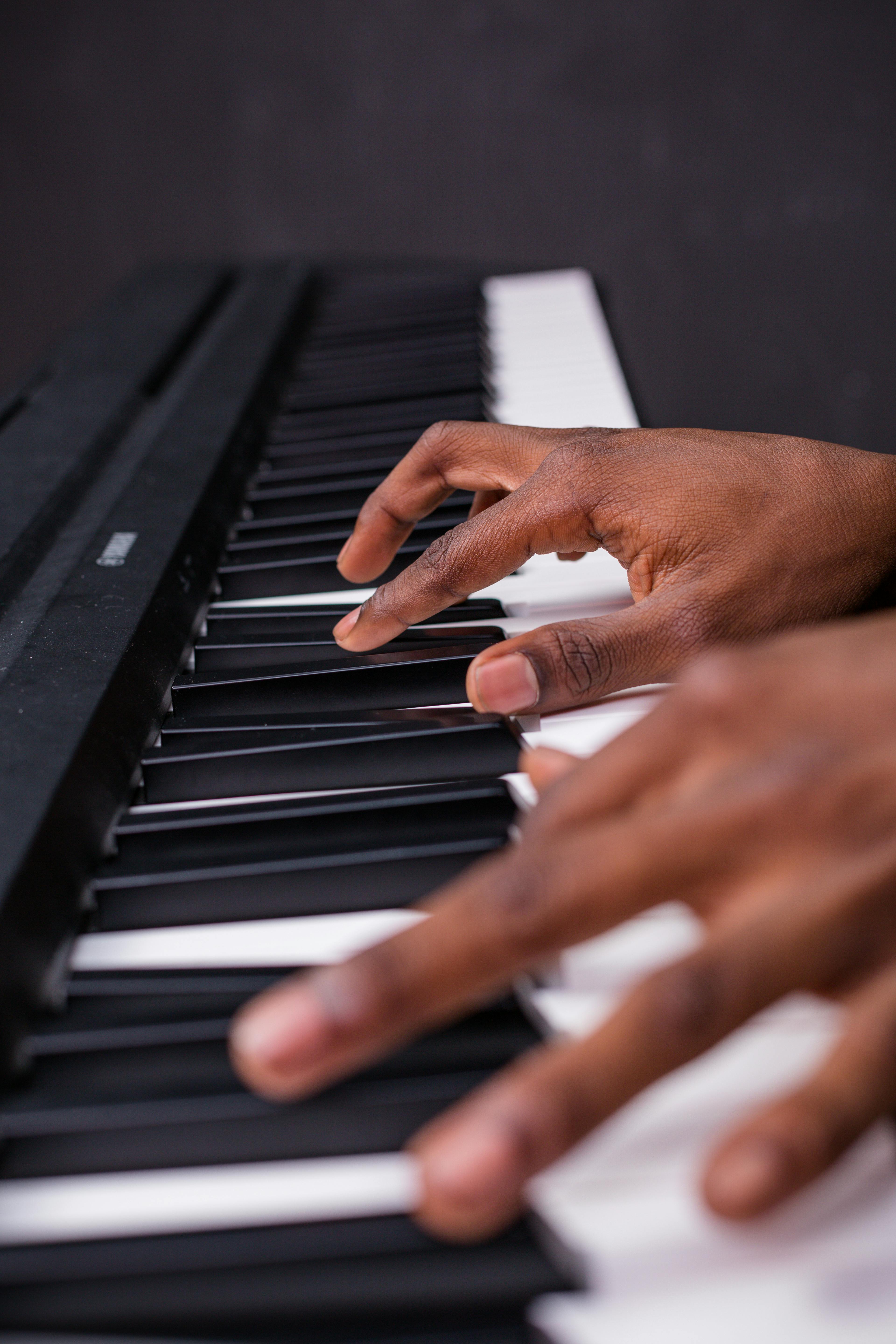 person playing piano