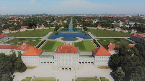 Aerial View of the Nymphenburg Palace and Gardens, Munich, Germany