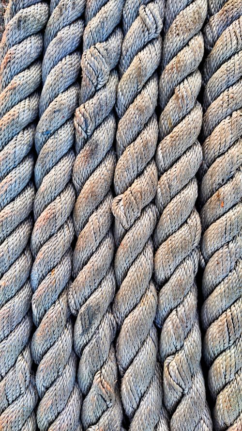 Free Detailed view of arranged ropes showcasing intricate patterns and texture. Stock Photo