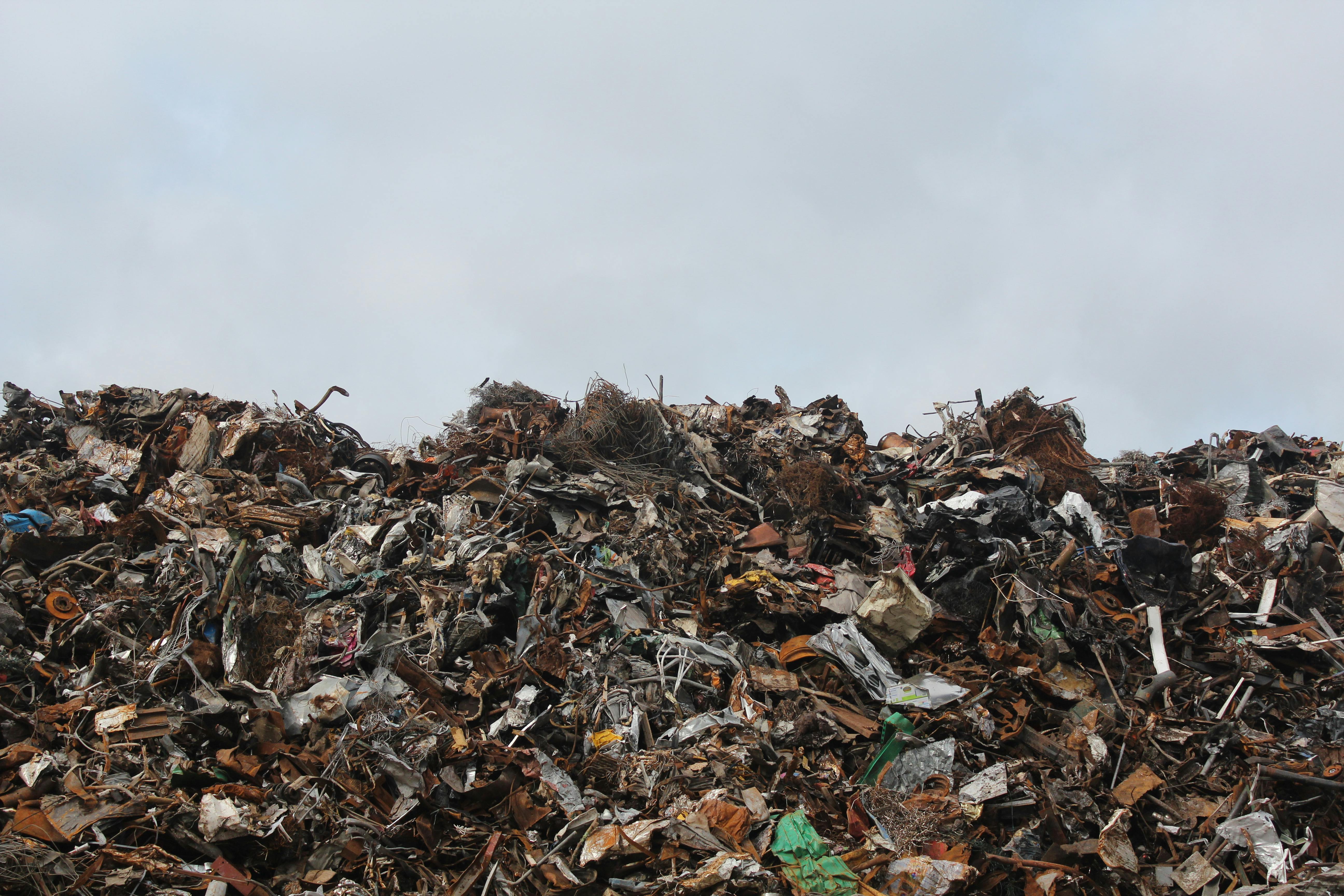 A young girl in a swimsuit holds in her hand a pile of waste in a bag.  Garbage cleaning. The concept of pollution and the environment Stock Photo