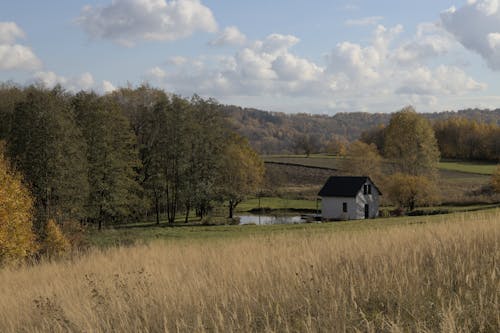 Free Farmhouse in the Middle of a Field  Stock Photo