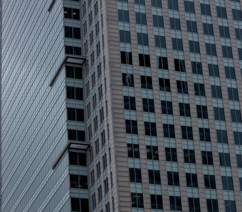 Skyscraper with Glass Panel Windows