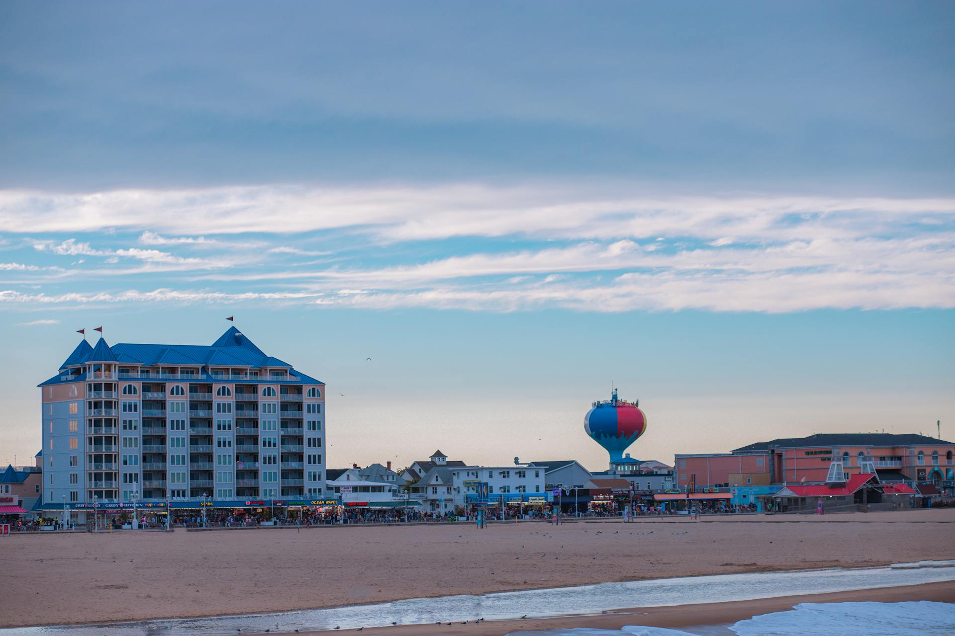 View of the Boardwalk from the Beach in Ocean City, Maryland