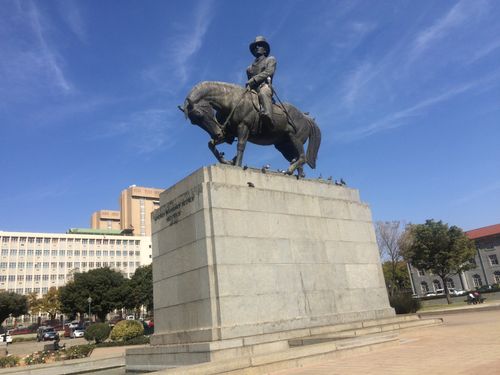 Free Settler Statue  Stock Photo