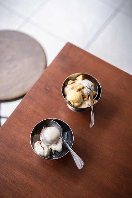 Photograph of Bowls with Ice Cream