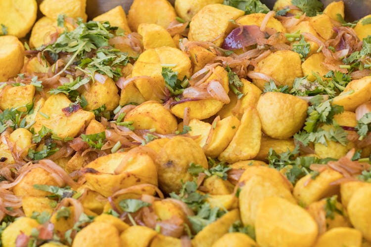 Close-up Of Roasted Potatoes 