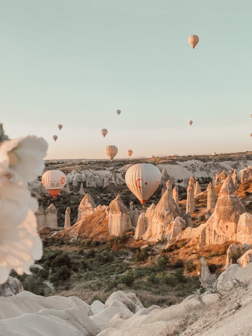 Hot Air Balloons Flying Over Cappadocia 