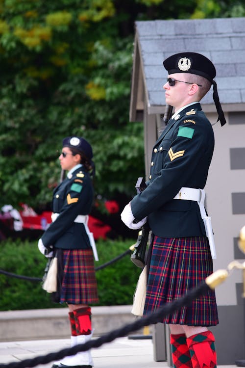 People Wearing Military Uniform