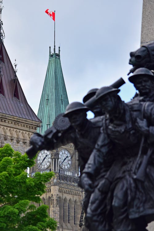 Free stock photo of canada, clock tower, flag