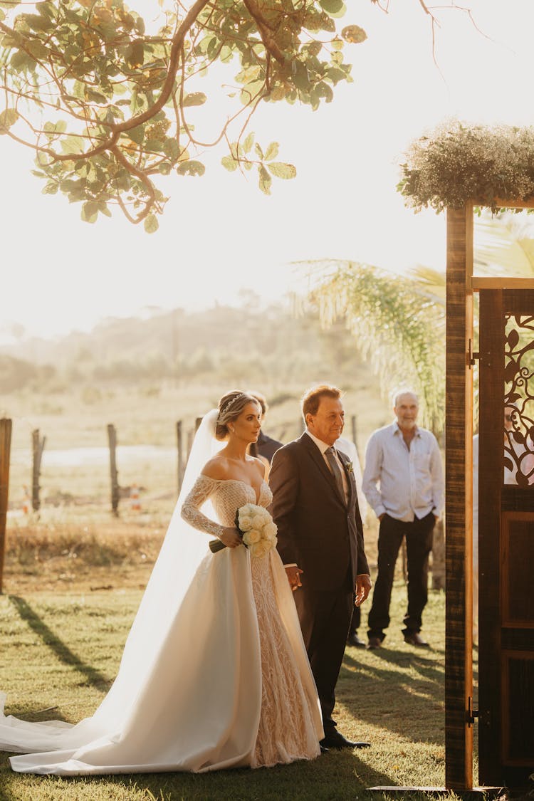 Bride With Father At A Wedding