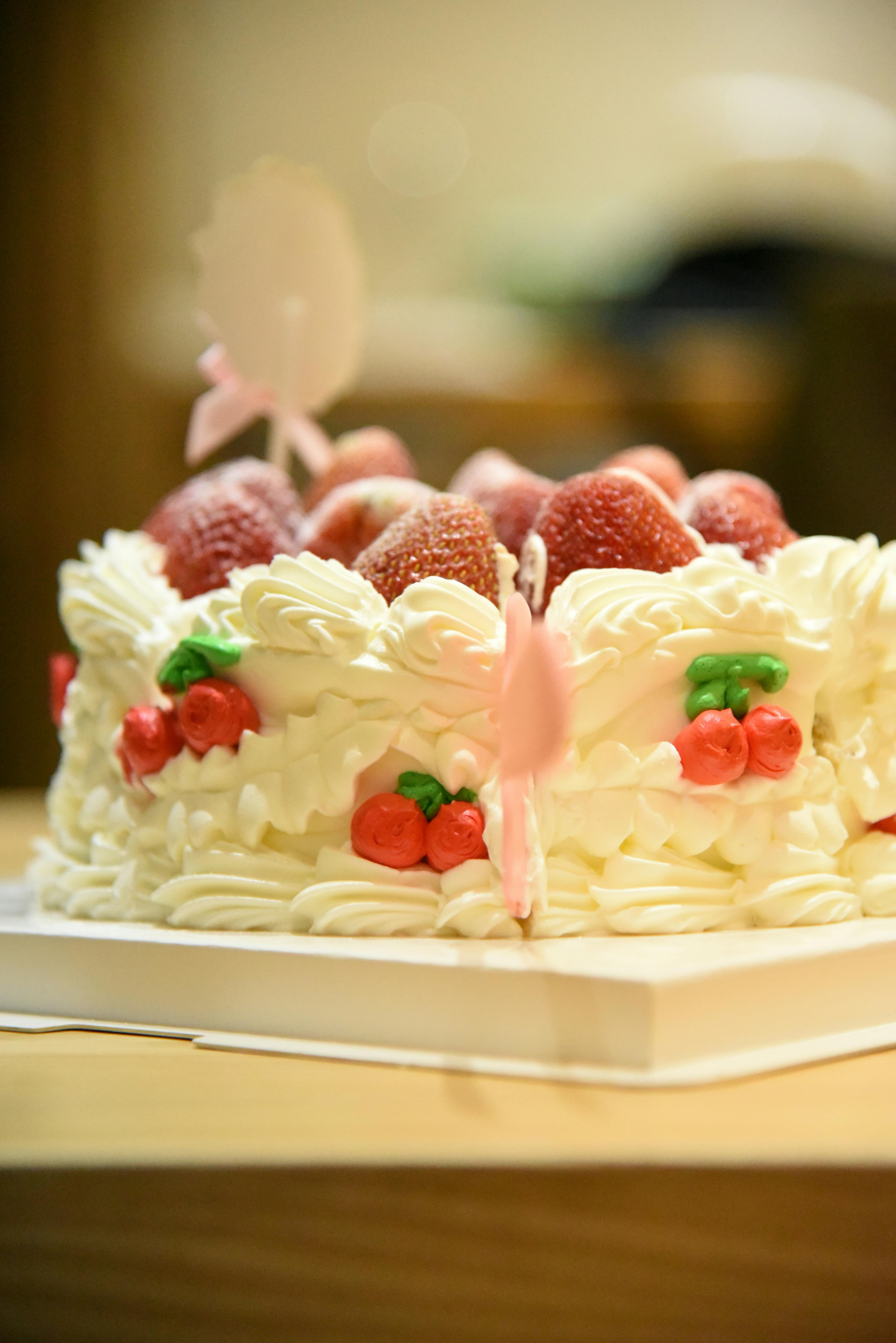 a cake with strawberries on top