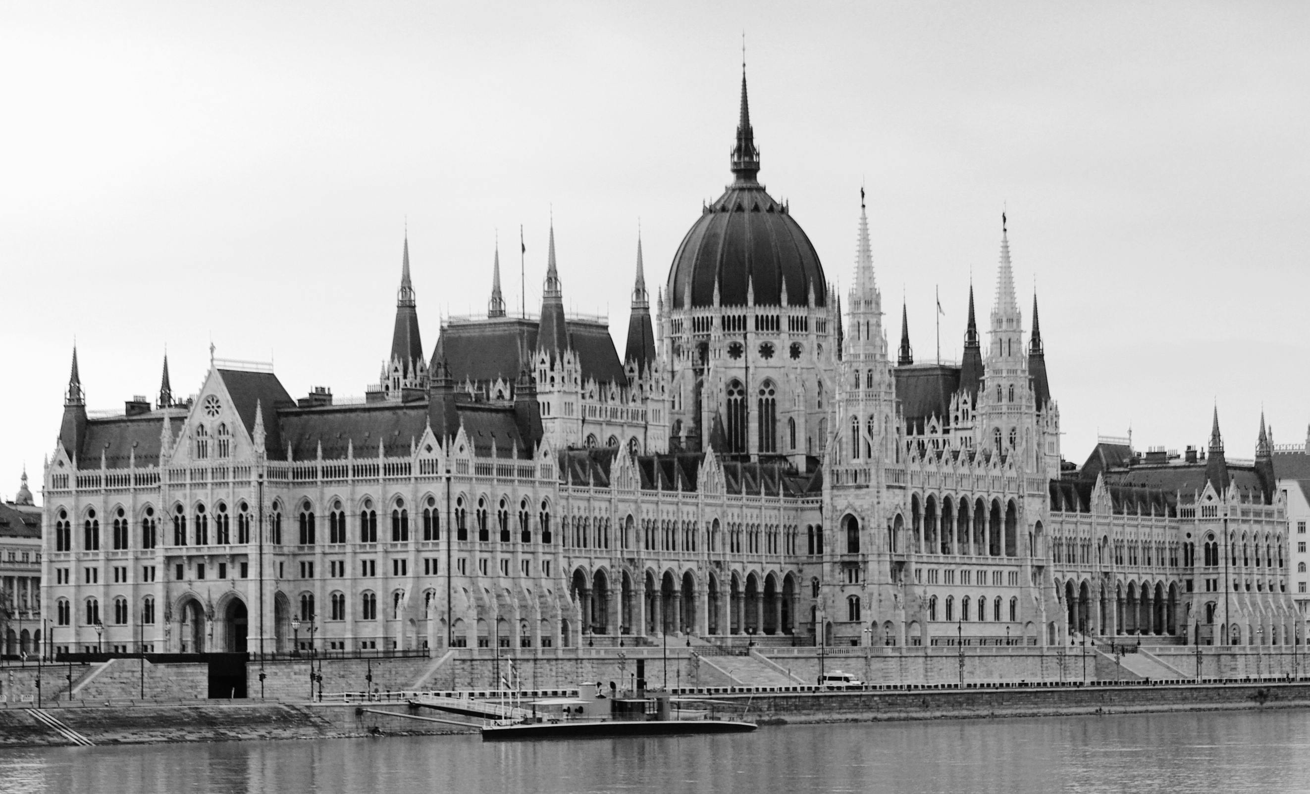 A Grayscale of the Hungarian Parliament in Budapest · Free Stock Photo