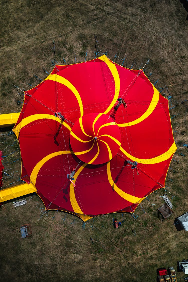 Top View Of A Circus Tent 