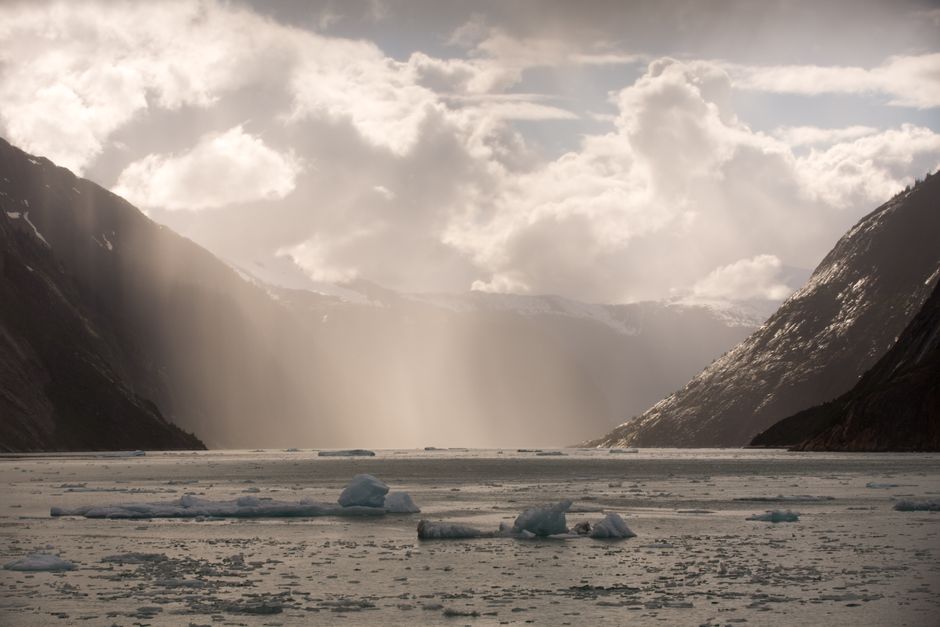 Helicopter Glacier Swim & Hike - Anchorage Area - Captivating view of icebergs and glaciers under a dramatic sky in Juneau, Alaska.