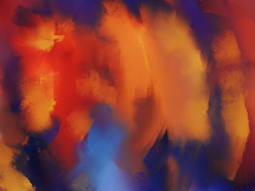 Yellow, Orange and Blue Abstract Surface