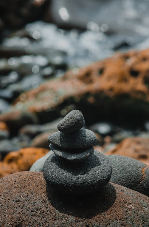Kostnadsfri bild av balans, balansera stenar, hög vinkel