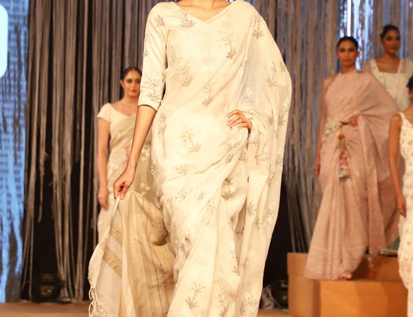 Three piece dupatta set designer wear at Myra Creations