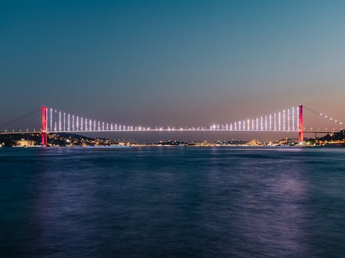 Free Th Bosphorus Bridge at Night Stock Photo