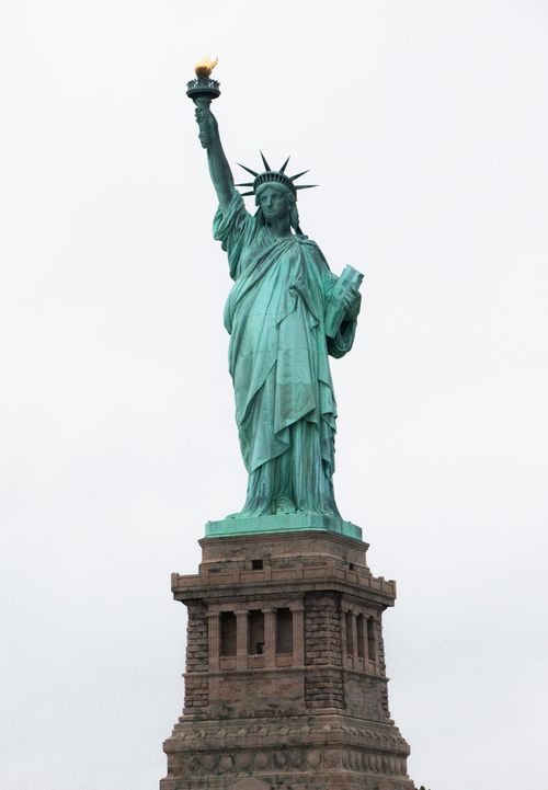 Free Iconic image of the Statue of Liberty symbolizing freedom in New York City. Stock Photo