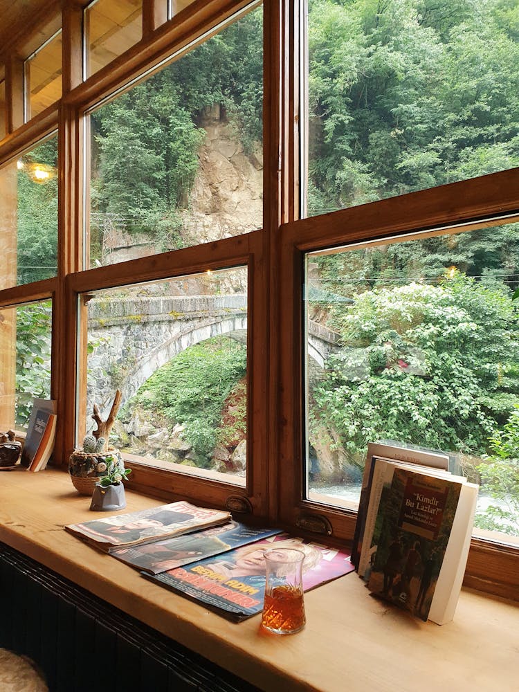 Books And Magazines Near A Windows