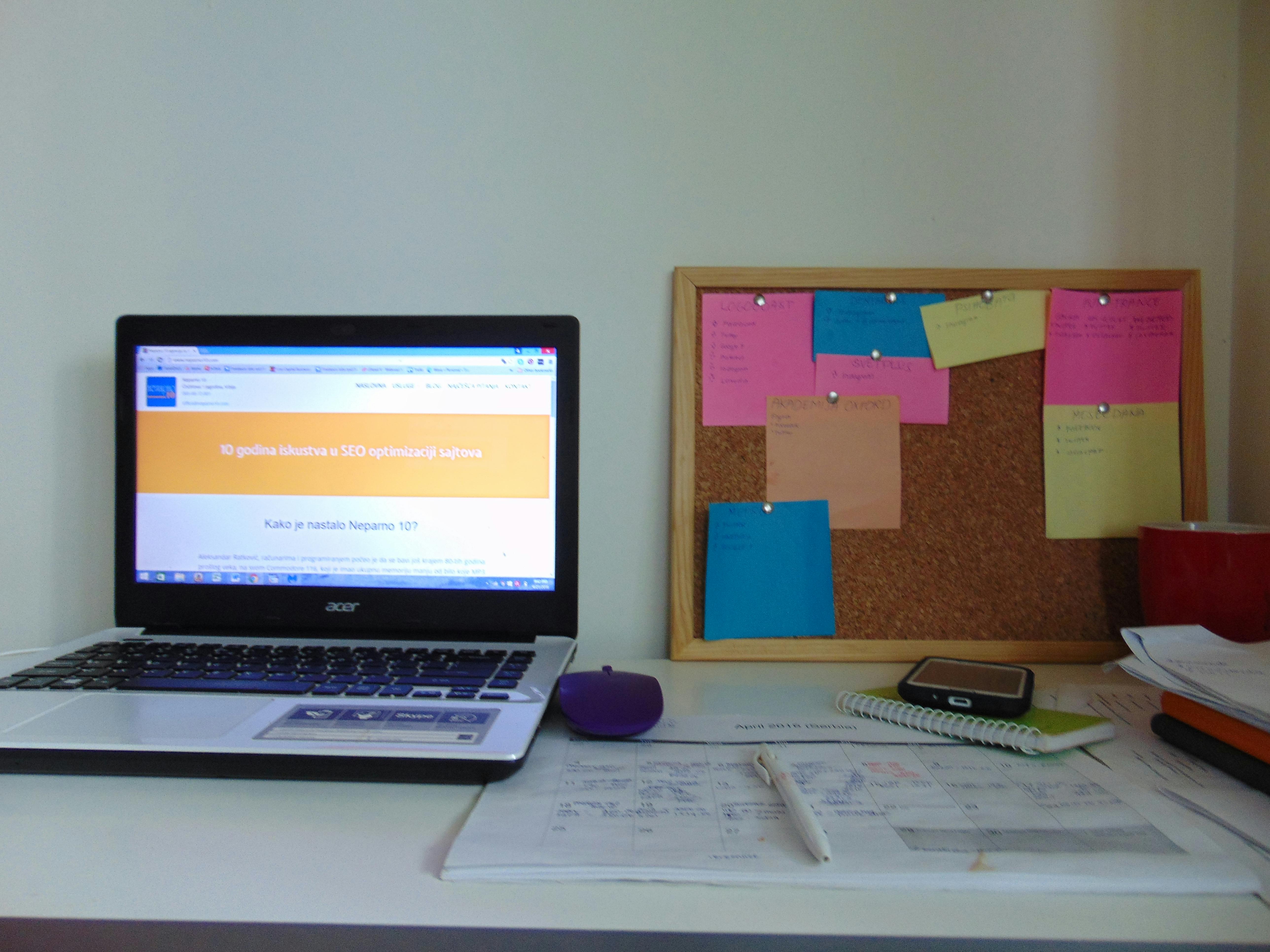 Free stock photo of desk, laptop, notes